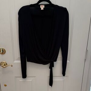 Mossimo Long Sleeve Ballet Style Wrap Top Shirt